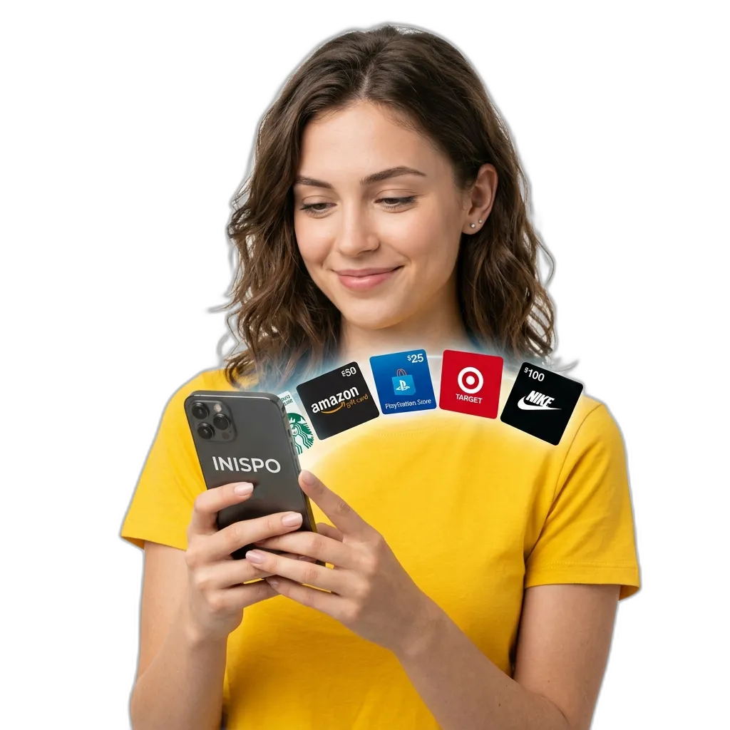 A customer buying gift cards in the Inispo app